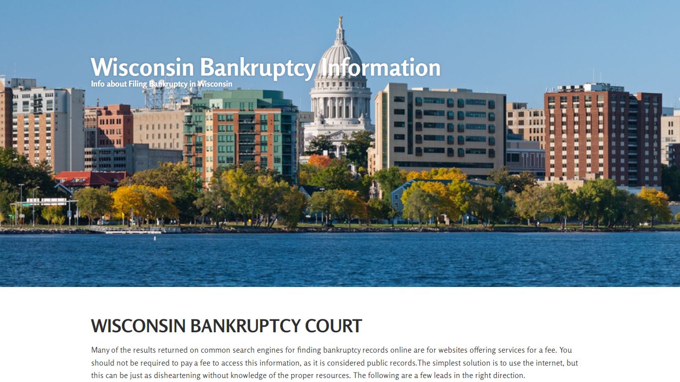 WISCONSIN BANKRUPTCY COURT | Wisconsin Bankruptcy Information